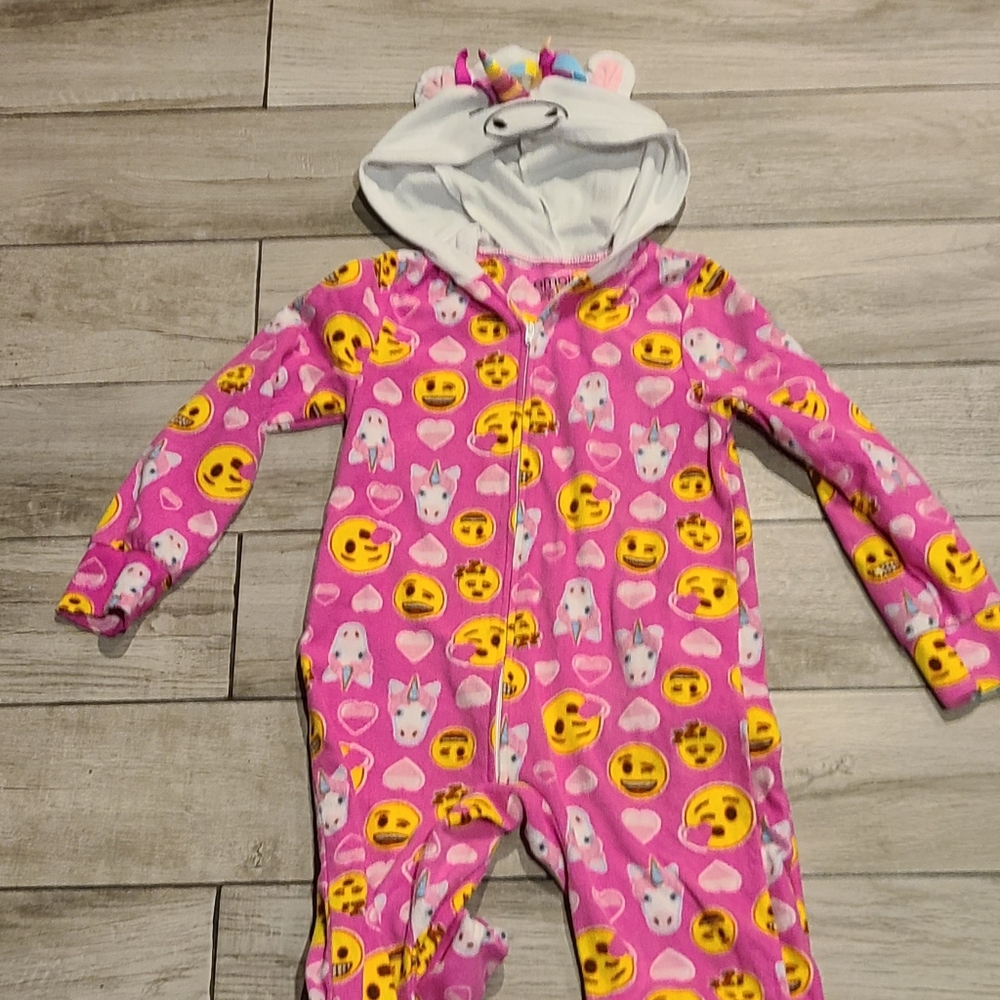 🦔Girls emoji unicorn zip up fleece onesie🎠